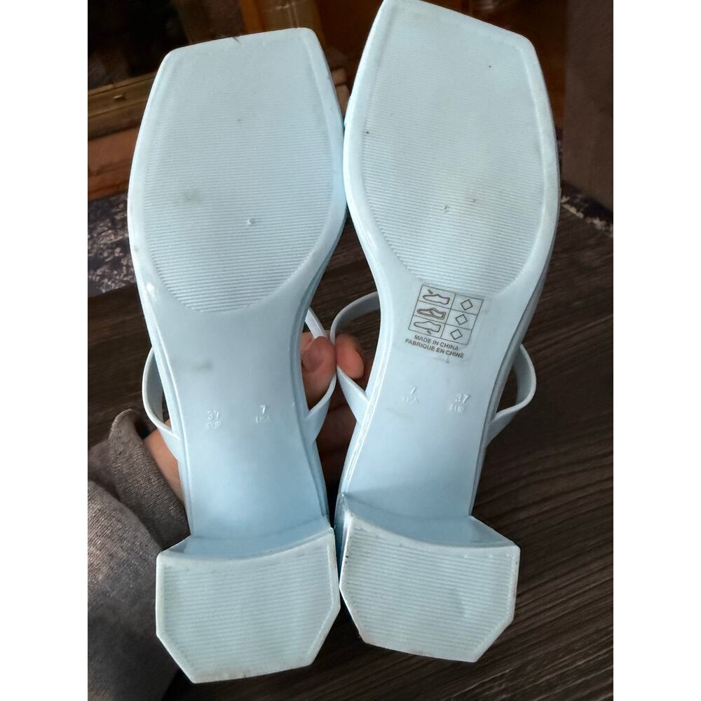 Jeffrey Campbell Jamm3 Baby Blue Simple Jelly Sandal Sz. 7 - Picture 5 of 8